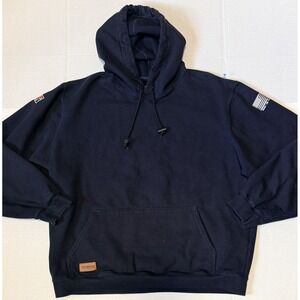 TECGEN FR - Men's Blue Fleece Flame Resistant Hoodie USA Made CAT 2 - Size Large
